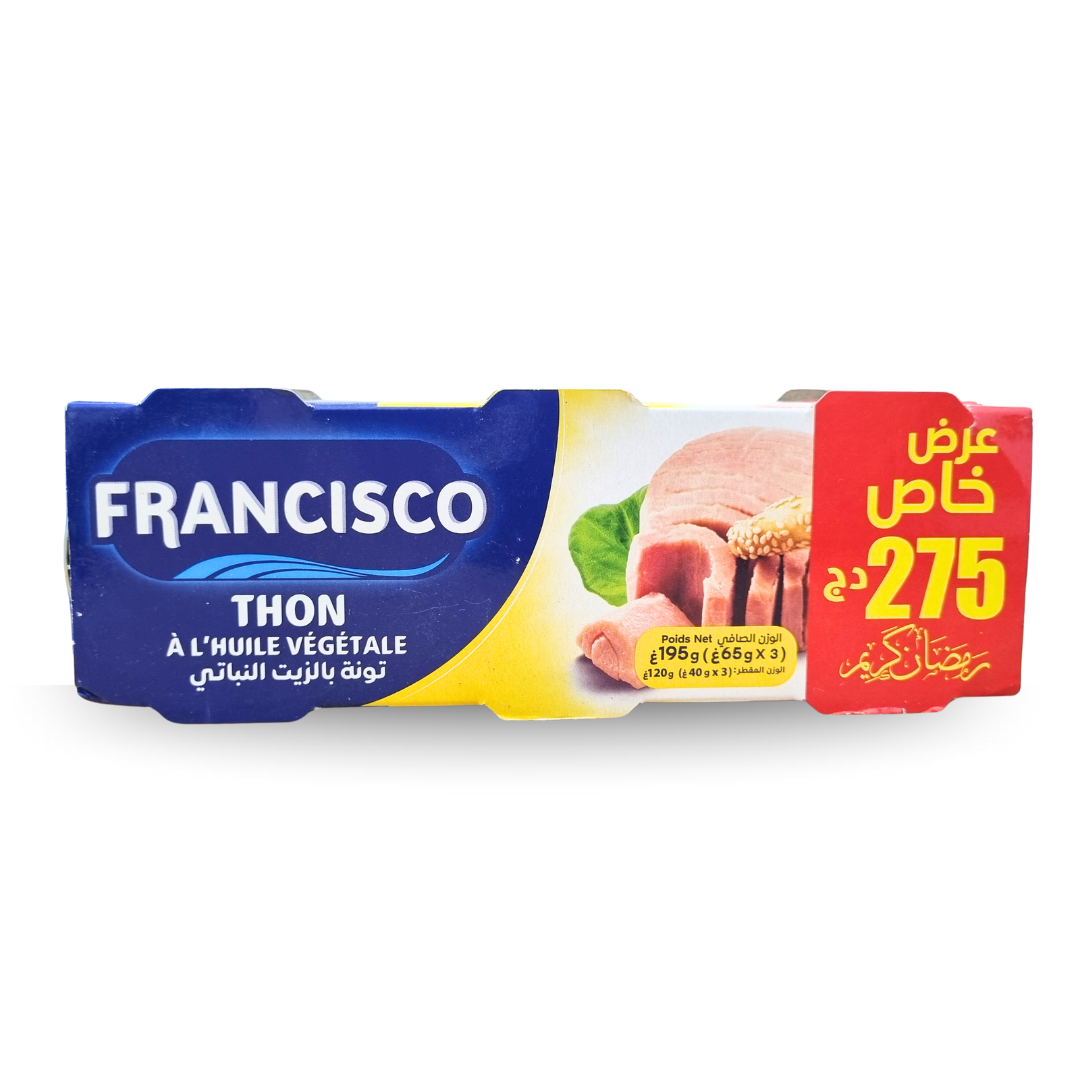 FRANCISCO triplette de thon à l'huile 195g.